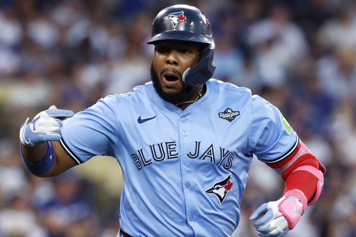 ３回、逆転２ランを放ったゲレーロJr.。(C)Getty Images