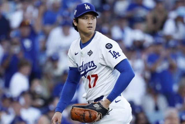 「1番・DH兼投手」でスタメン出場も、思うような結果を残せなかった大谷。(C)Getty Images