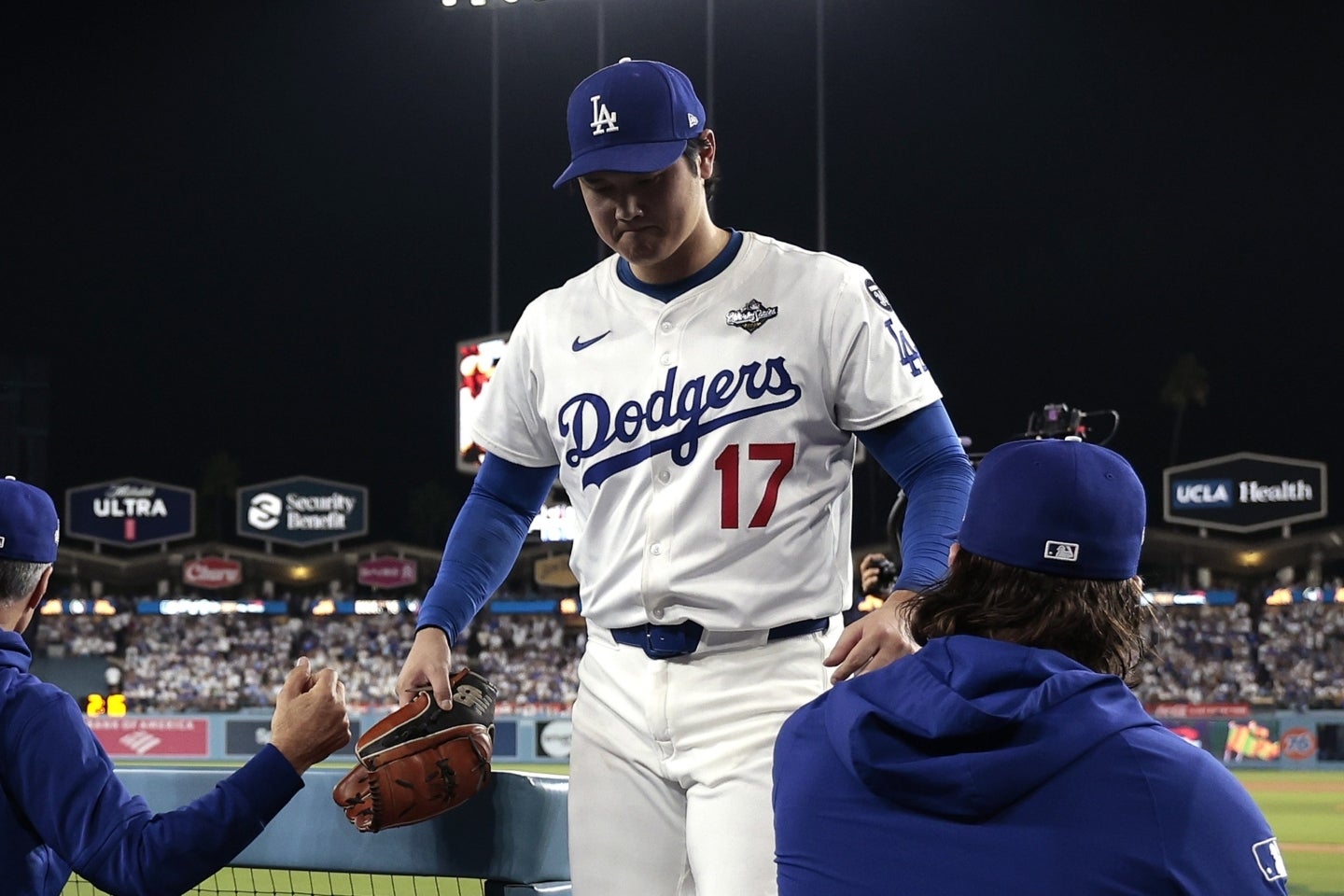 ワールドシリーズで初めて先発した大谷は、７回途中４失点。負け投手となった。(C)Getty Images