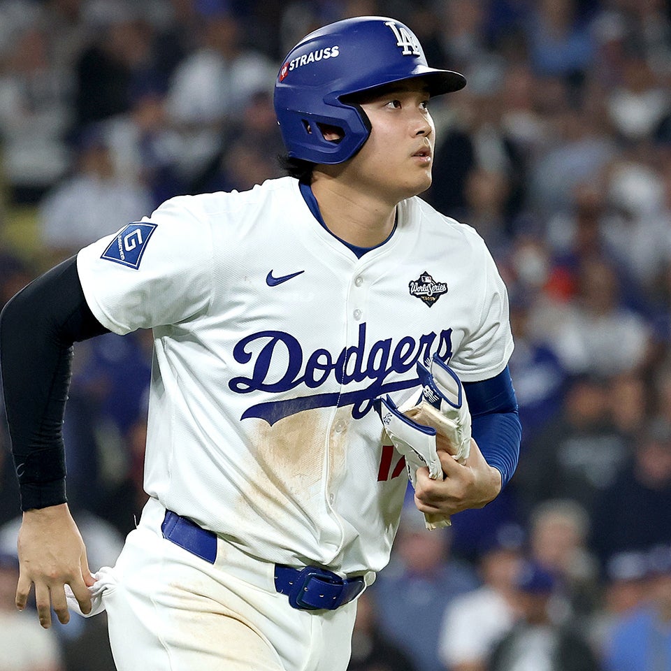 WS第５戦の第３打席は右直だった大谷。(C)Getty Images