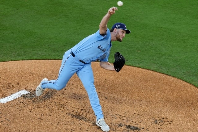 ワールドシリーズ第５戦で先発し、７回までドジャース打線を１失点に抑えたイェサベージ。(C)Getty Images