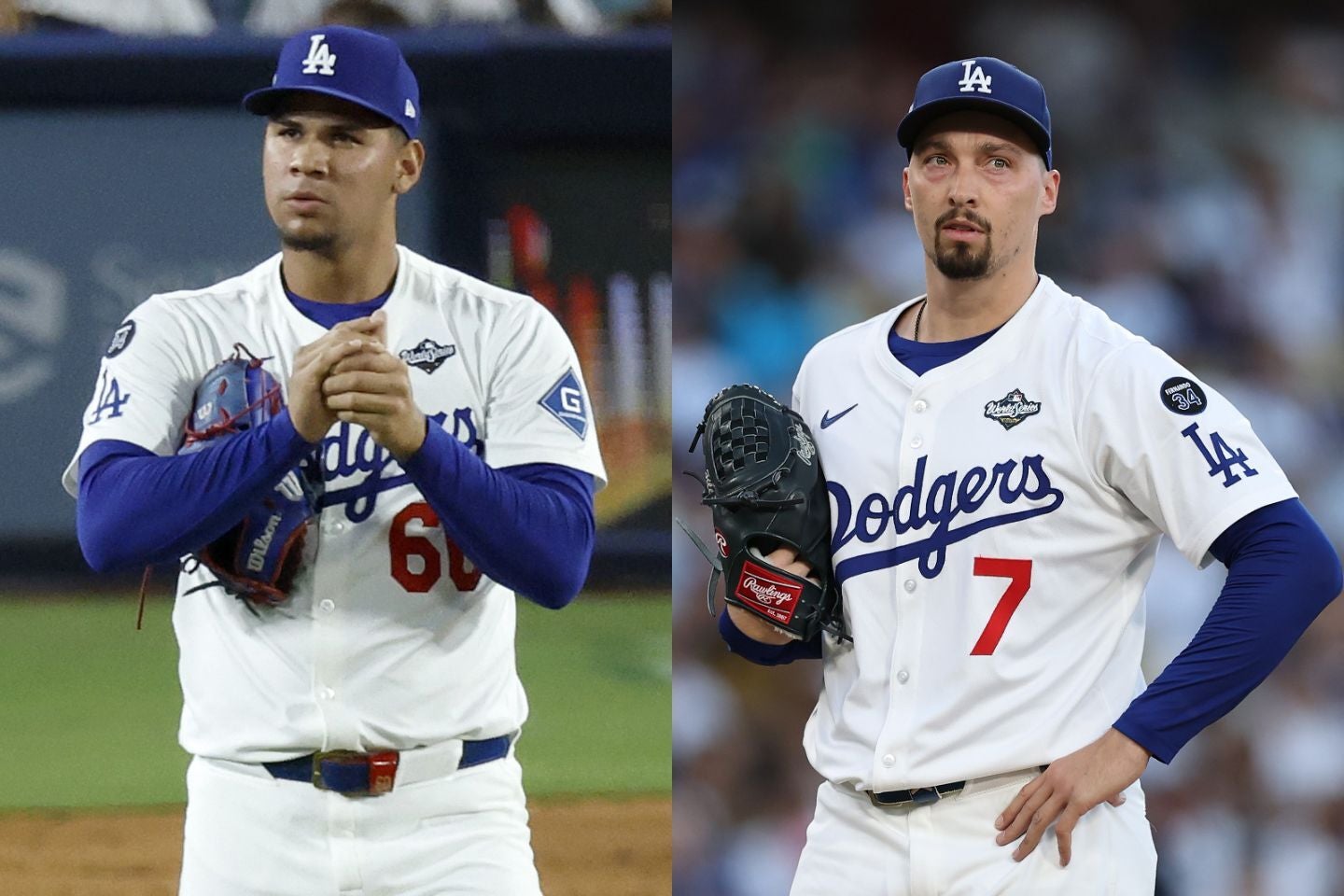 MLB史上初となる不名誉な記録を残したヘンリケス（左）とスネル（右）。(C)Getty Images