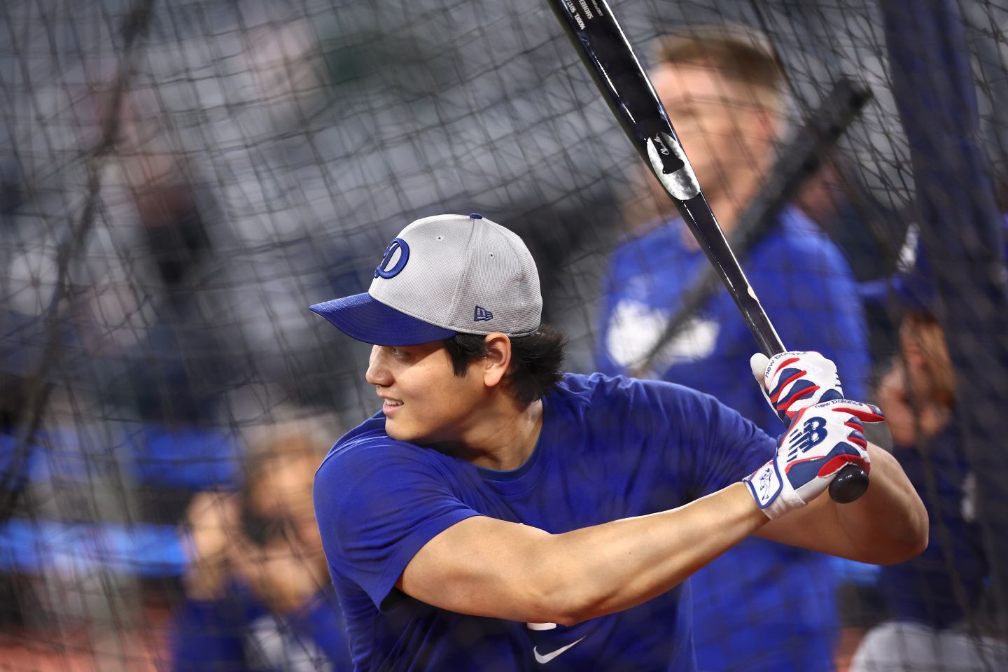 打撃練習では柵越えを連発した大谷。(C) Getty Images