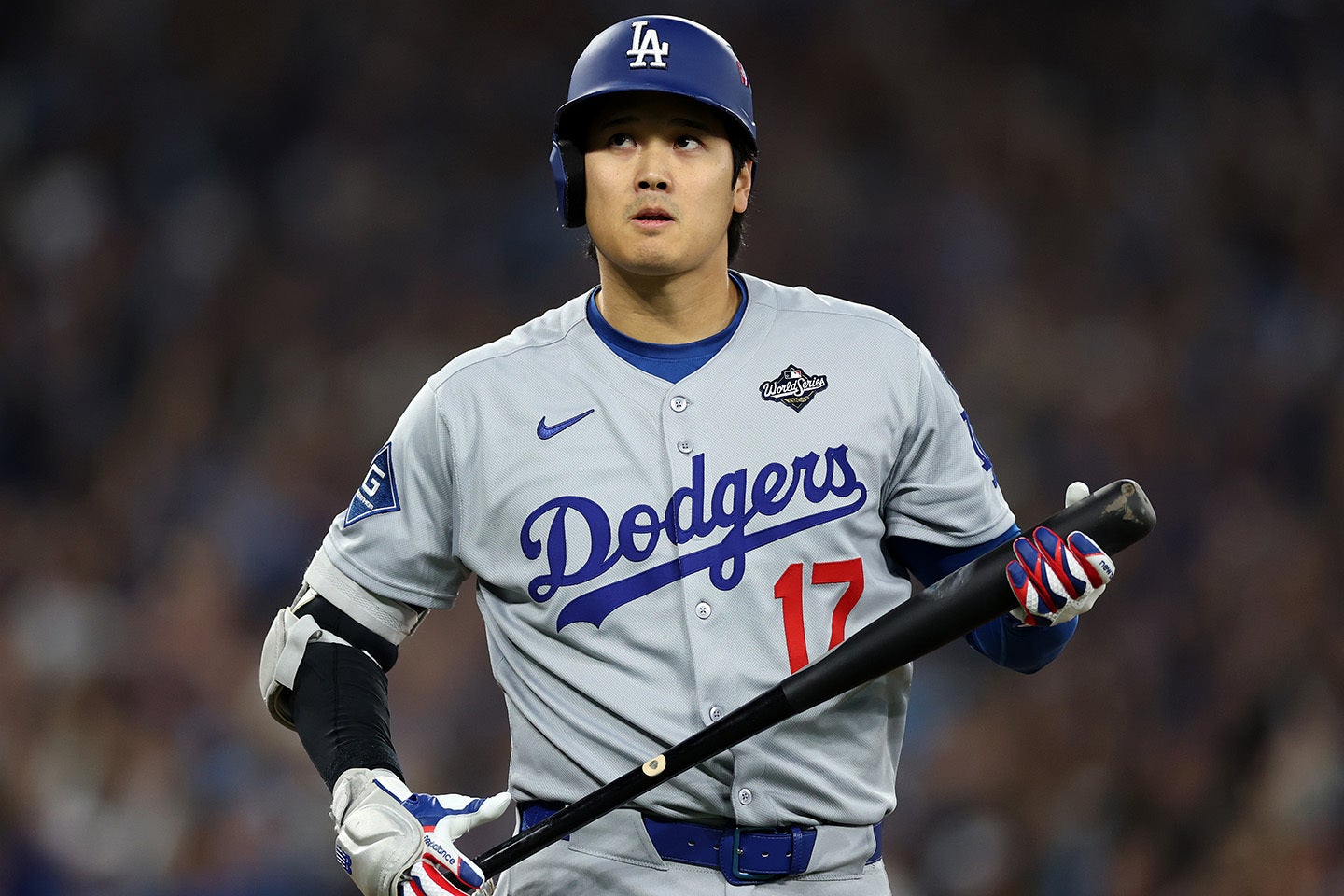 WS第６戦の第１打席は空振り三振だった大谷。(C) Getty Images