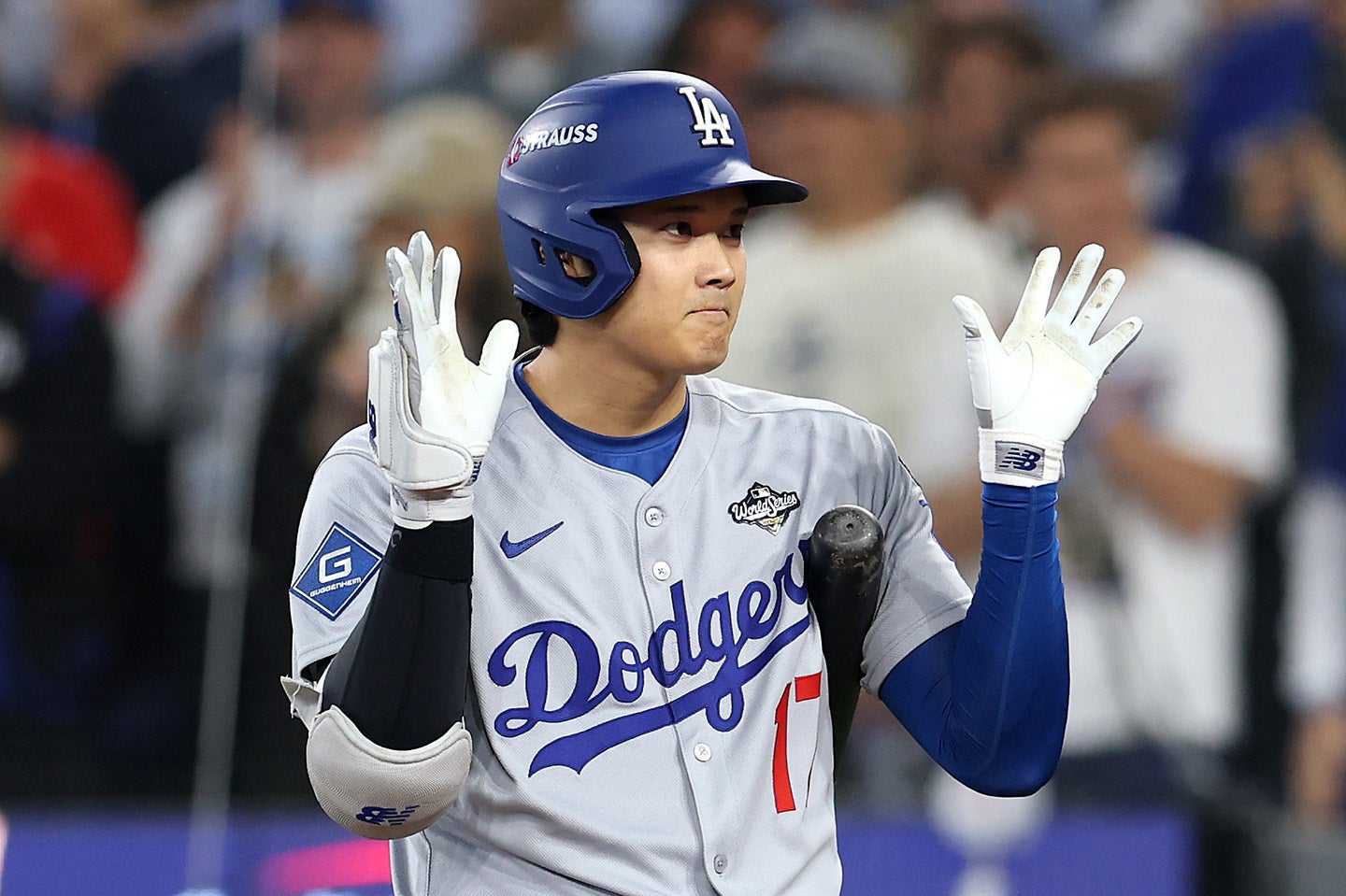 WS第６戦の第２打席は申告敬遠だった大谷。(C) Getty Images