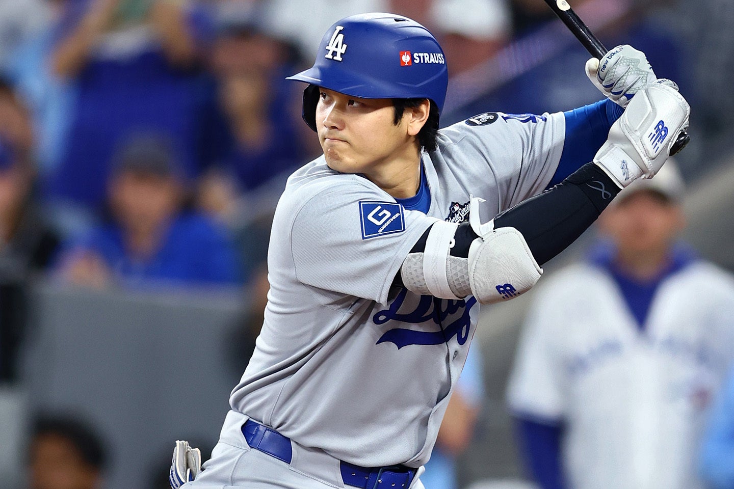 WS第６戦の第３打席はファーストゴロだった大谷。(C) Getty Images