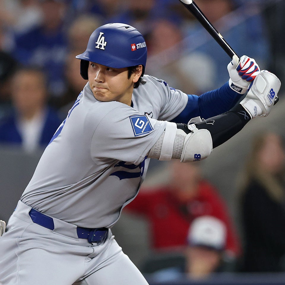 WS第６戦の第４打席は２ベースヒットだった大谷。(C) Getty Images