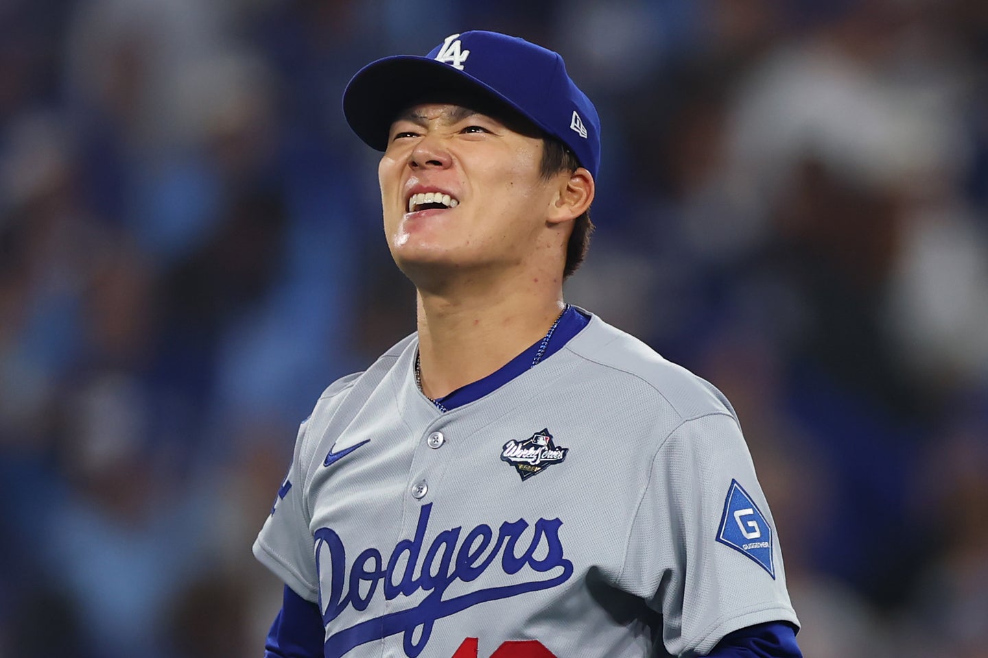 ドジャースの山本由伸。６回にマウンドを降りた。（C）Getty Images