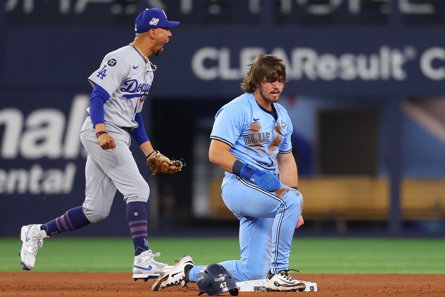 走塁ミスで勝利の目を潰してしまったバーガー（右）。(C) Getty Images