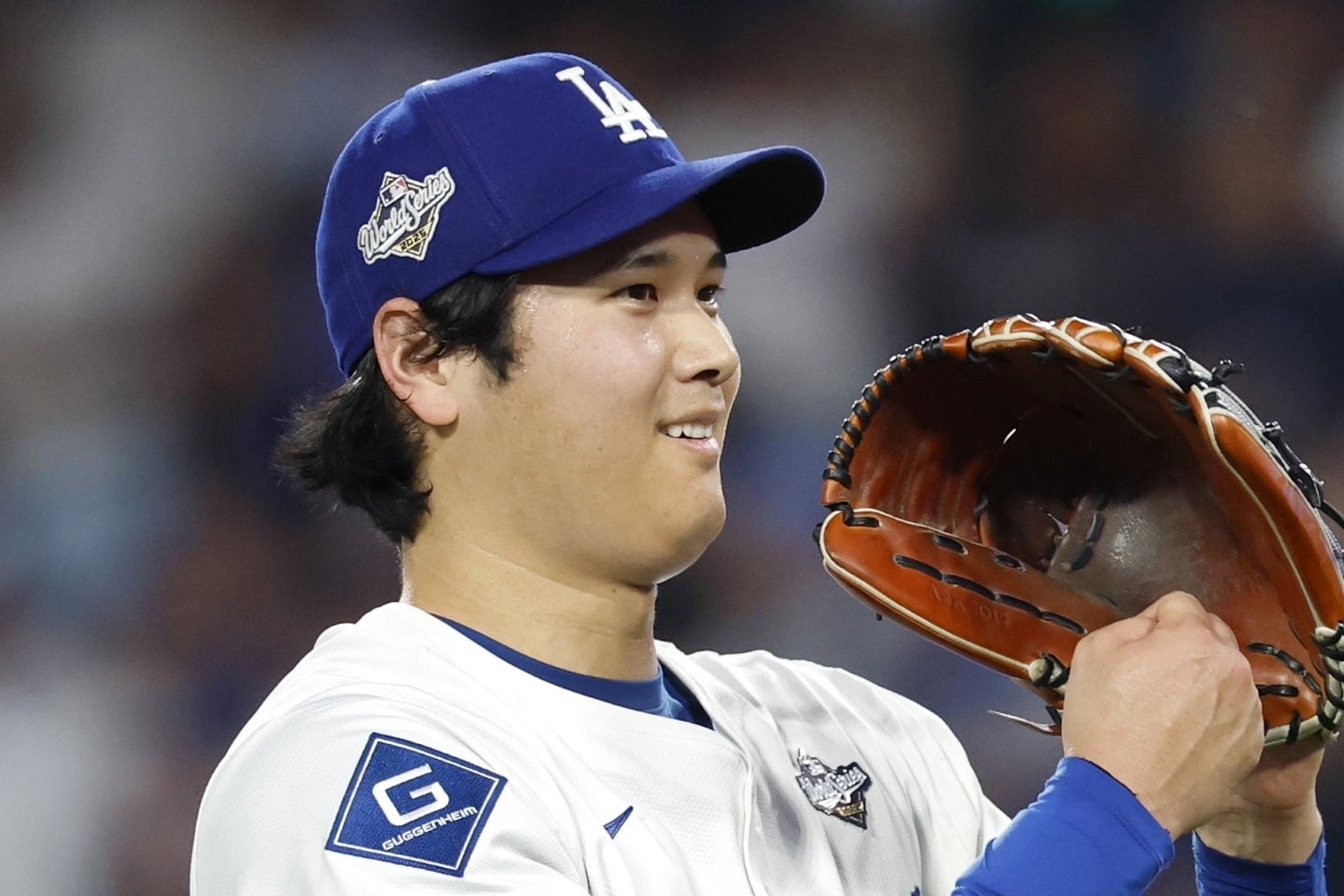 第７戦の先発が予想されている大谷。米記者は最終回のリリーフ登板の可能性に触れた。(C)Getty Images