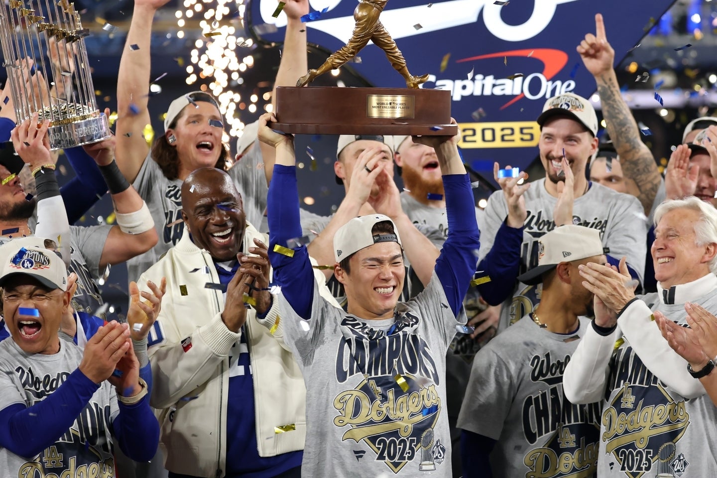 ワールドシリーズ第７戦を制したドジャースが、２連覇を成し遂げた。(C)Getty Images
