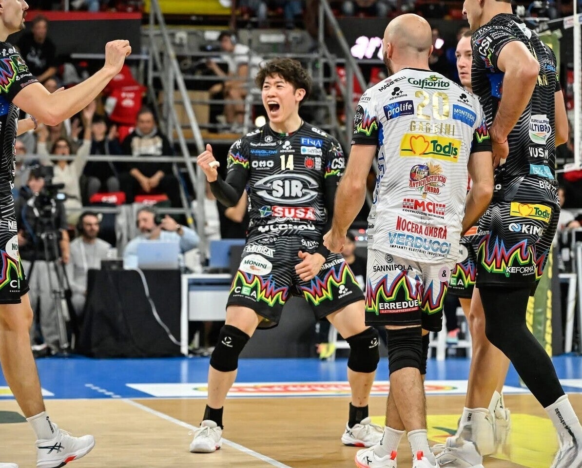 ペルージャの開幕３連勝に貢献した14番の石川。画像提供:Maurizio Lollini