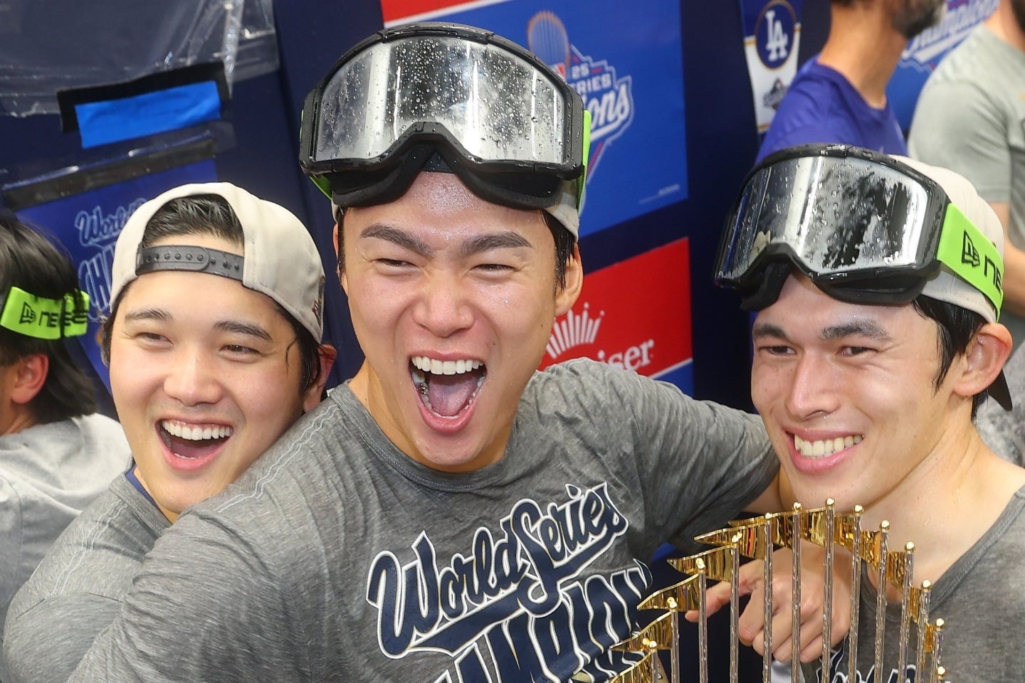 ３勝を挙げてワールドシリーズMVPに輝いた山本。(C)Getty Images
