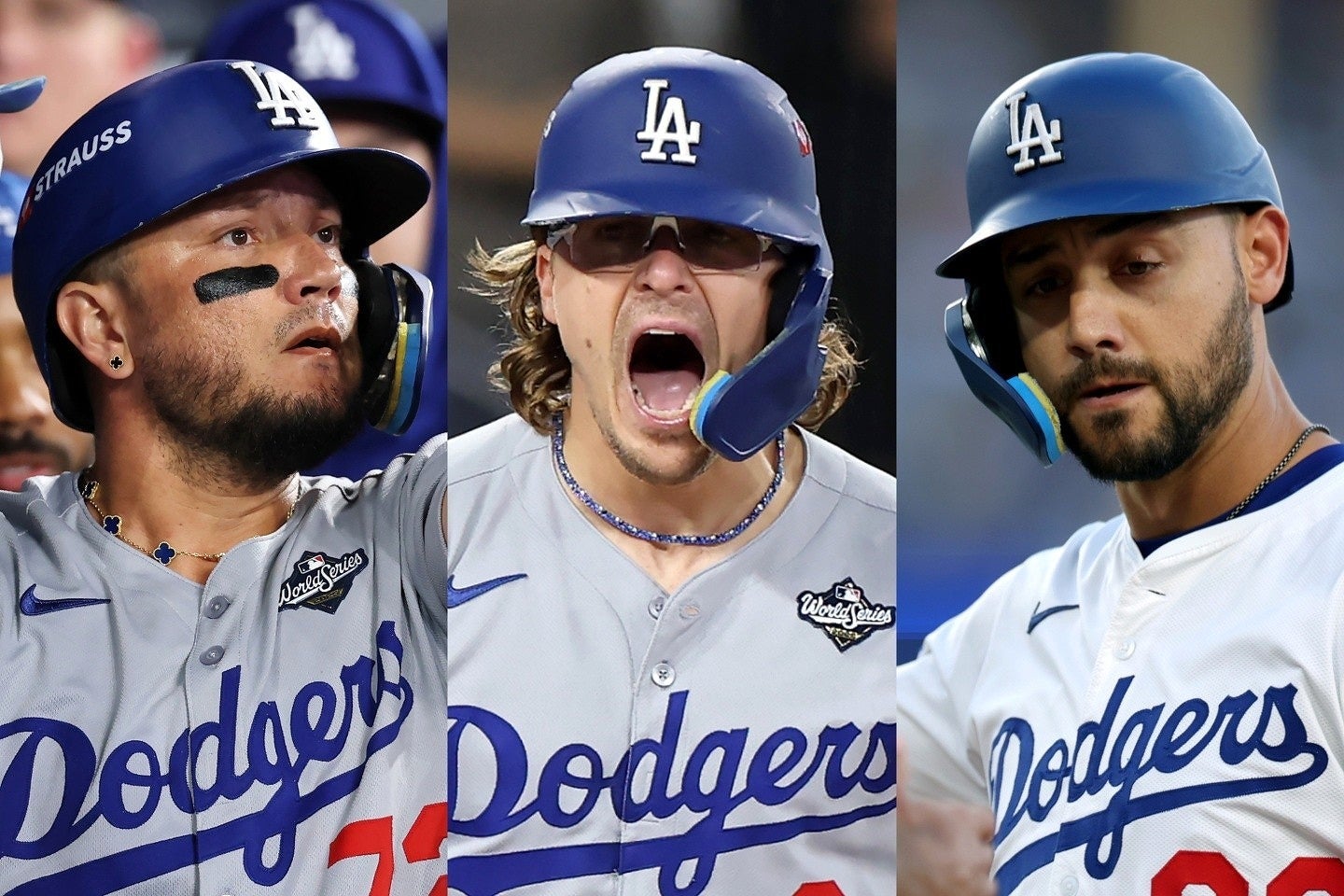 再契約に向けて異なる状況に置かれているドジャース選手。左からロハス、K・ヘルナンデス、コンフォート。(C) Getty Images