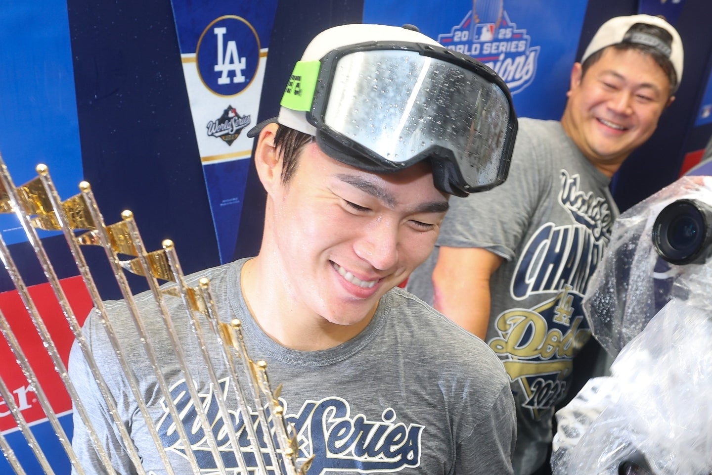 ワールドシリーズで３勝し、MVPに選ばれた山本。(C)Getty Images