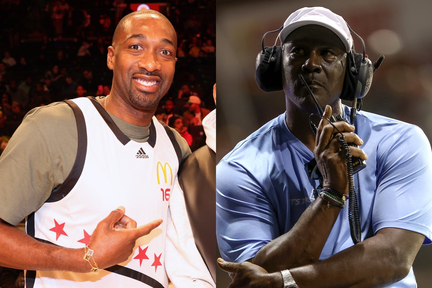 アリナス(左)がジョーダン(右)のロード・マネジメント論に、選手とオーナー双方の立場から見解を述べた。(C)Getty Images