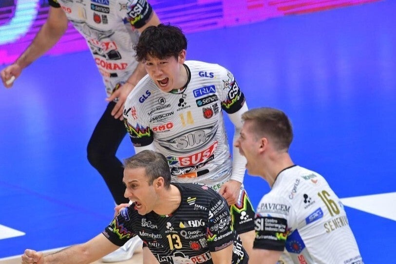 石川がチームの開幕４連勝に貢献。画像提供:Sir Susa Scai Perugia