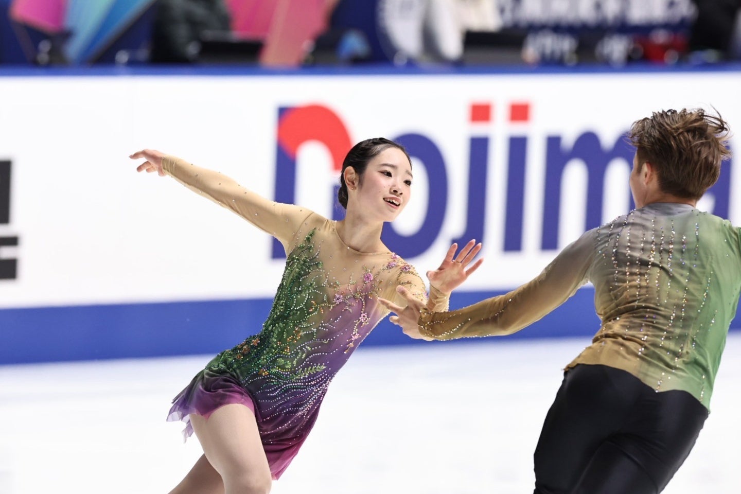 結成３年目の“ゆなすみ”。FS３位と表彰台まであと一歩だった。写真：梅月智史（THE DIGEST写真部）