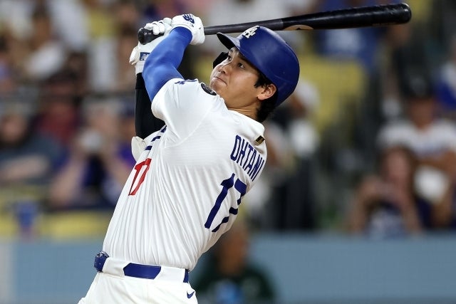 MLBで２年連続50本塁打をマークした大谷。(C)Getty Images