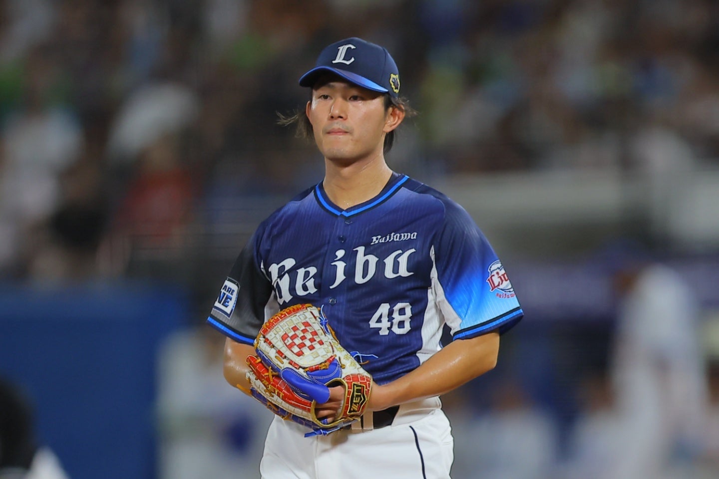 西武の今井。ポスティングシステムでメジャー移籍を目指す。写真：福冨倖希