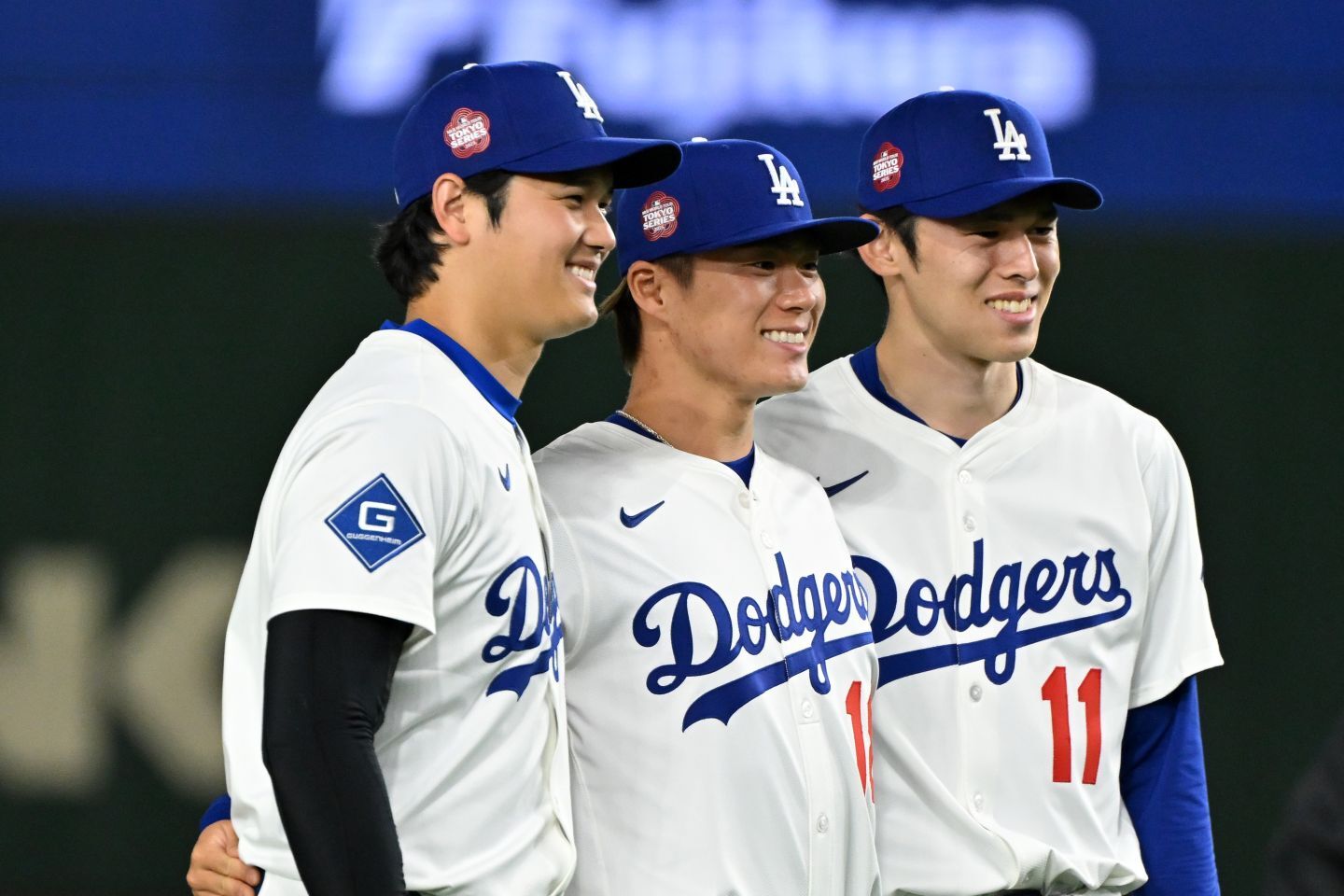 今季のMLBポストシーズンを席巻したドジャースの日本人トリオ。(C) Getty Images