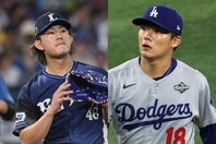 代理人のスコット・ボラス氏がメジャー挑戦を表明した今井とドジャースの山本を比較した。(C) Getty Images