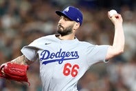 昨オフ４年契約でドジャースに入団したスコット。リリーフ投手と長期契約するリスクの高さを露呈する１年となった。(C)Getty Images