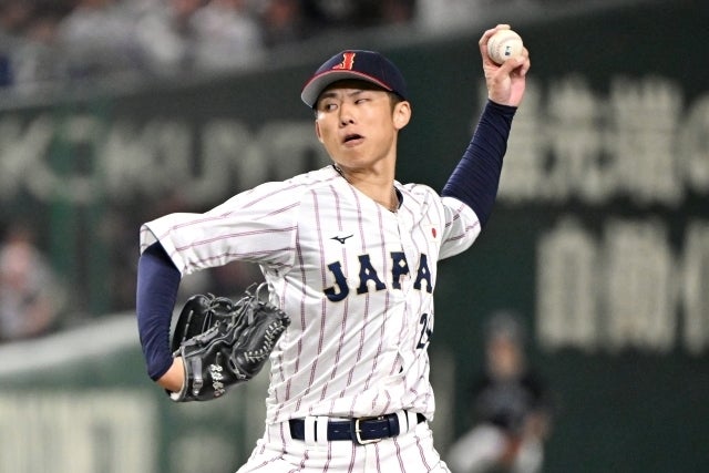韓国戦で好投を披露した曽谷。(C)Getty Images