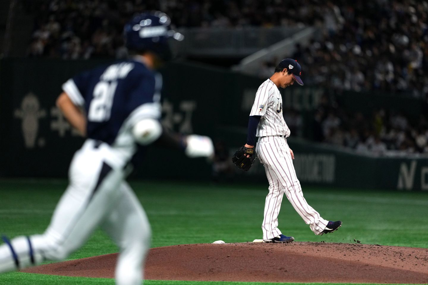 侍ジャパンの森浦が２者連続ホームランを許した。(C) Getty Images