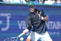 「兵庫ノアチャレンジャー」決勝で綿貫はイーマーと再戦。３年半前のデ杯で敗れた因縁の相手に、見事な逆転劇で雪辱を果たした。写真＝滝川敏之（※今年のジャパンオープン）