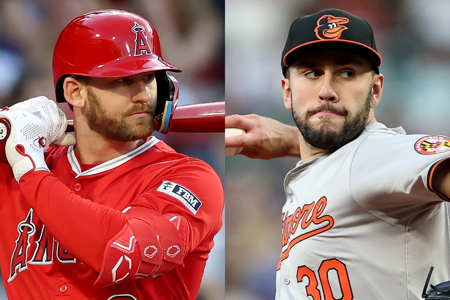 エンジェルスとオリオールズが、ウォード（左）とロドリゲス（右）のトレードを発表した。(C)Getty Images