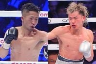 WBCバンタム級の王座決定戦で相まみえる井上（左）と那須川（右）。(C)THE DIGEST