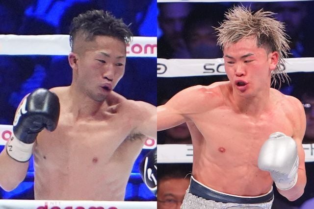 WBCバンタム級の王座決定戦で相まみえる井上（左）と那須川（右）。(C)THE DIGEST