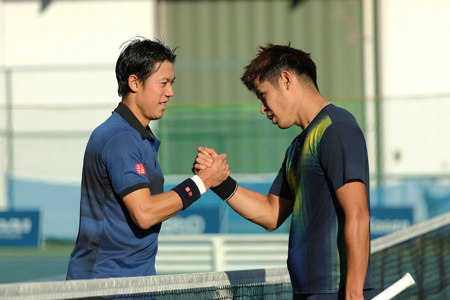 約３カ月ぶりの実戦復帰はベスト８で幕を下ろしたが、錦織は敗れたものの内田の成長ぶりにうれしさも感じていた。写真＝滝川敏之