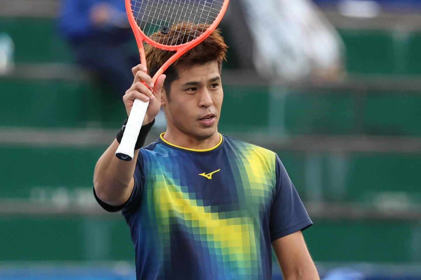 ９月から磨いたサービスが好調を支える内田。錦織戦後の周囲の期待にも動じず勝ち上がり、昨年末に敗れた坂本との“リベンジマッチ”に挑む。写真＝滝川敏之