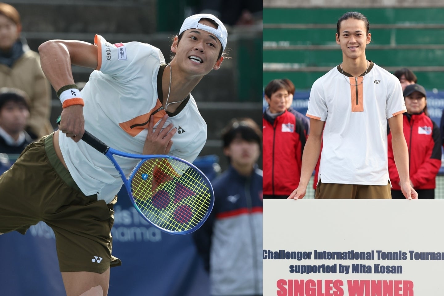 慶應チャレンジャーで優勝を飾った坂本怜。この２年で学んできた攻撃、戦略、そして最後は気合で勝利をもぎ取った。写真：滝川敏之