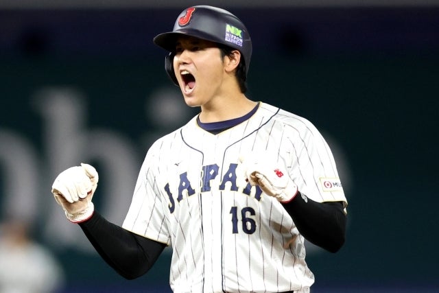23年の前回大会に続きWBCへの参加意向を示した大谷。(C)Getty Images