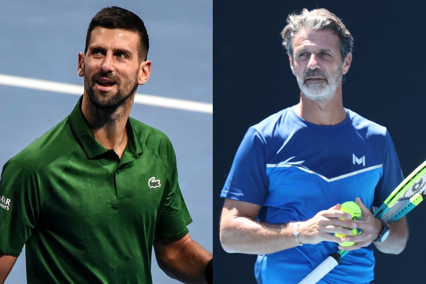 過去に多くの高額スポンサードを断ってきたというジョコビッチ（左）。名将ムラトグル（右）は「お金が人生の基準ではない数少ない人物の１人」と称える。(C)Getty Images