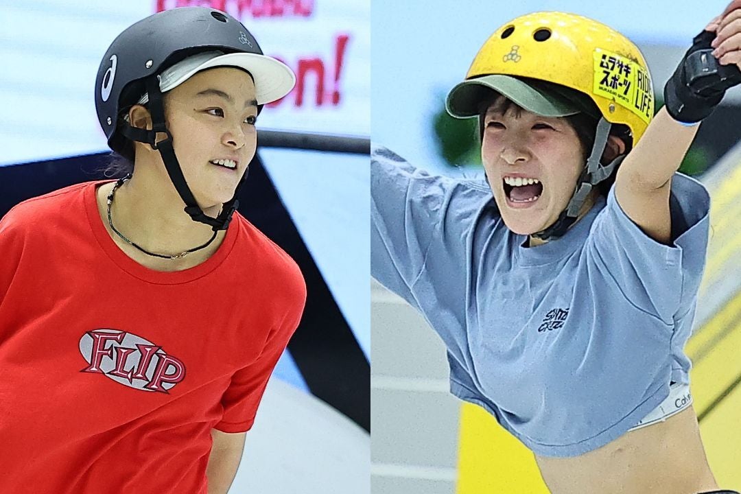 準決勝を通過した13歳の松本（左）と15歳の大西（右）。写真：梅月智史（THE DIGEST写真部）