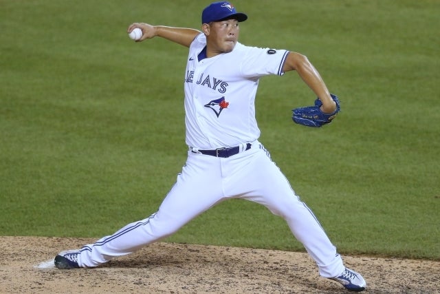 20年にブルージェイズでプレーした山口氏。(C)Getty Images