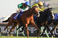 欧州年度代表馬カランダガン（手前）が強さを見せつけレコード勝ちを収めた。写真：産経新聞社