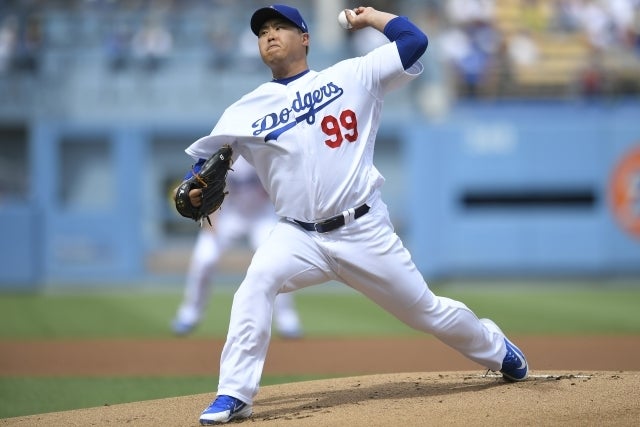 ドジャース時代の19年にサイ・ヤング賞の投票で２位に入ったリュ・ヒョンジン。(C)Getty Images