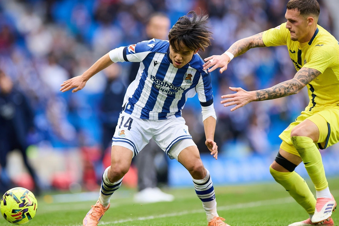 久しぶりにラ・リーガでアシストを記録した久保。(C)Getty Images