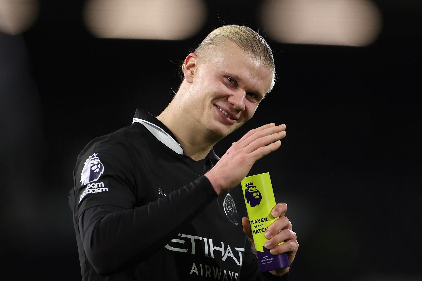 プレミアリーグ歴代最速での100ゴール到達をやってのけたハーランド。(C)Getty Images