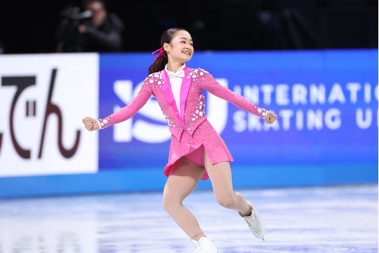 17歳の島田。表情豊かに氷上を滑走した。写真：永島裕基