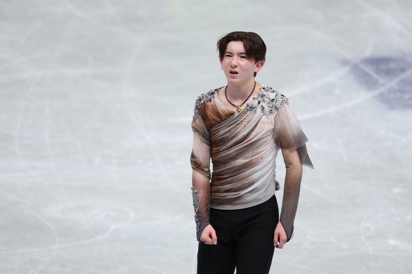 中田は演技後、演技内容に悔しさを募らせる。写真：永島裕基