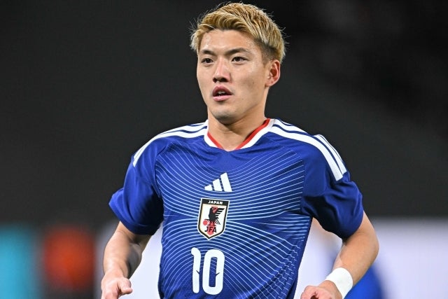 日本の10番を背負う堂安。前回のカタールW杯でも結果を残した。写真：金子拓弥（THE DIGEST写真部）