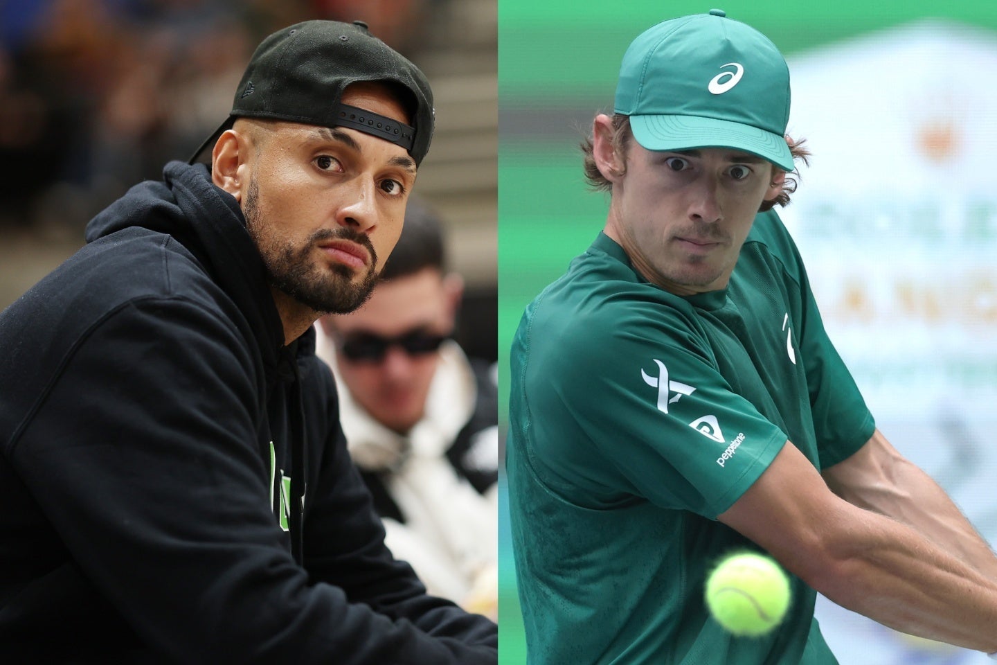 キリオス（左）が“弟分”デミノー（右）の実力を冷静に分析。アルカラスとシナーの２強との差を認めながらも、その潜在能力の大きさを強調した。（C）Getty Images