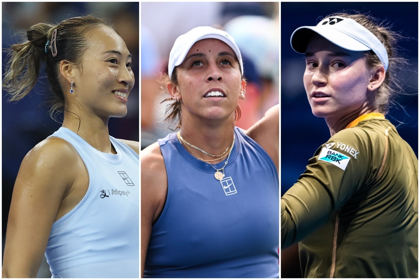 ５位はジェン・チンウェン（左）、８位にキーズ（中）、９位にはルバキナ（右）がランクインした。（C）Getty Images