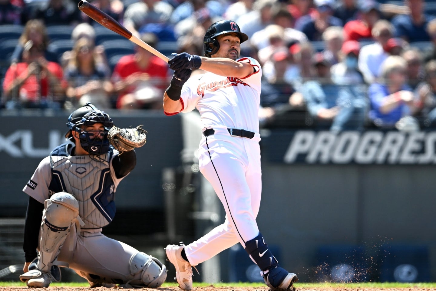 ドジャースがガーディアンズのクワンに関心を示しているという。(C)Getty Images